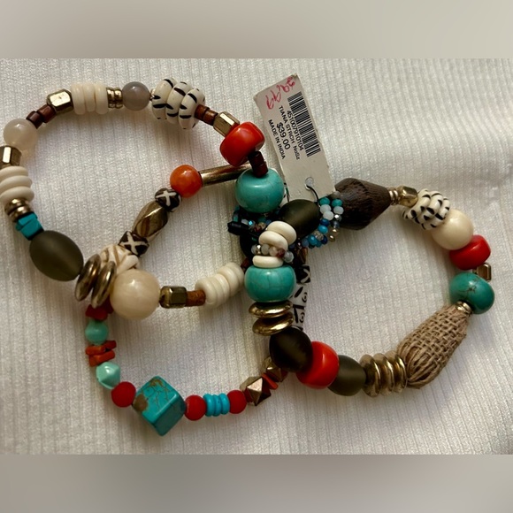 New Chico’s Multi Strand Colorful Multi Bead Bracelet - Picture 2 of 4